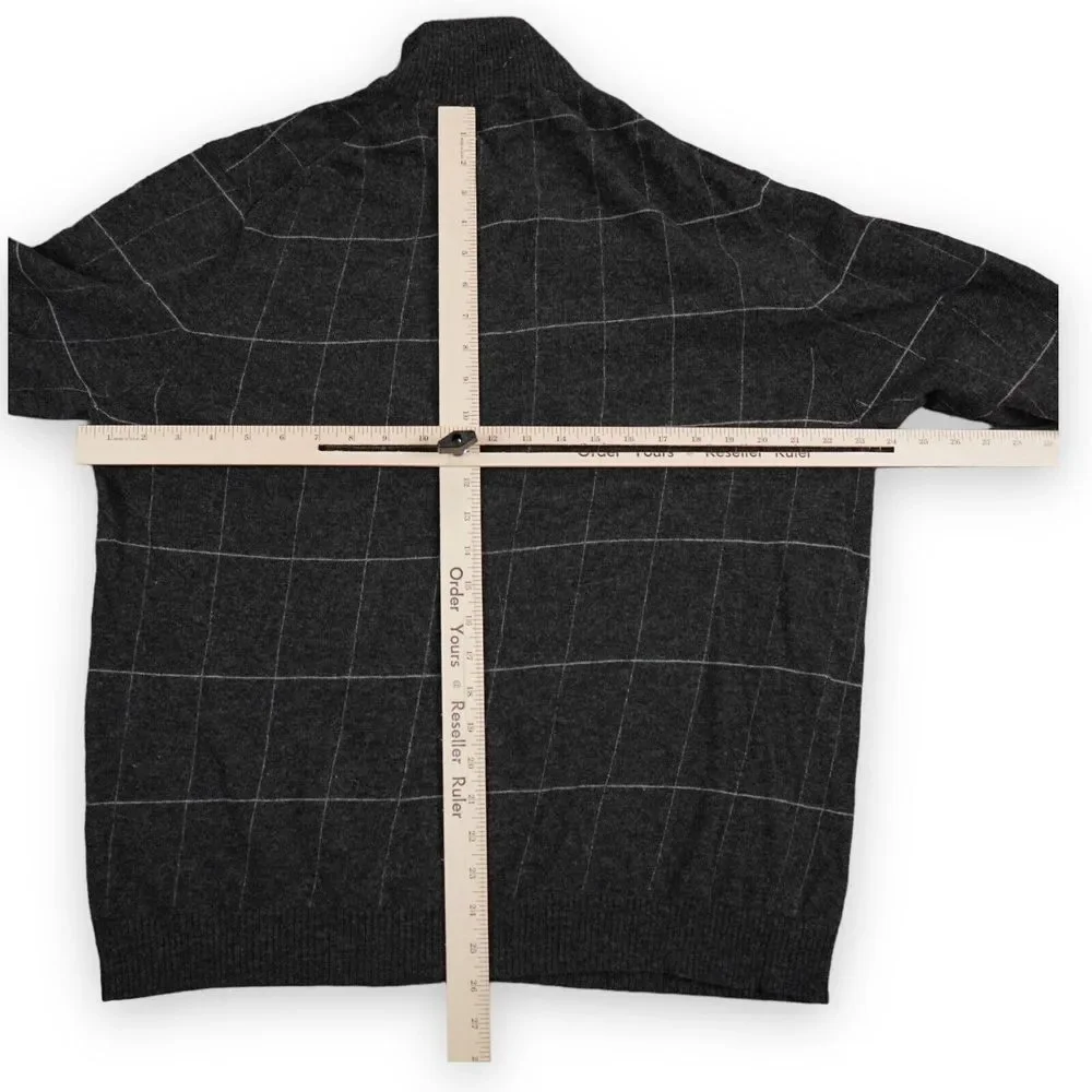 VTG Banana Republic Vera Pelle Sweater Mens Extra Large Windowpane Italian Wool‎